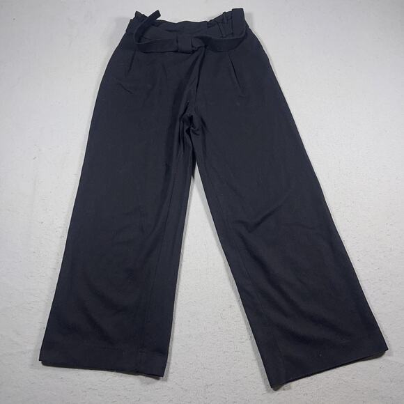 COS Pants - COS Pants Womens 4 Black High Waist‎ Wide Leg Belted Wool Blend Trousers Office